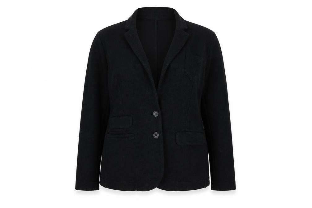 Whistles Women Black Cotton Two-Button Blazer Jacket UK 16