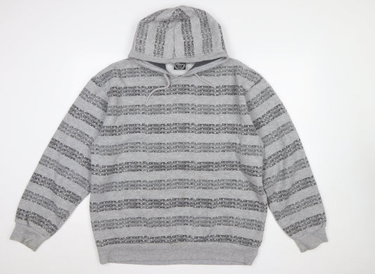 Lonsdale Men’s Grey XL Pullover Hoodie Sports Logo Print