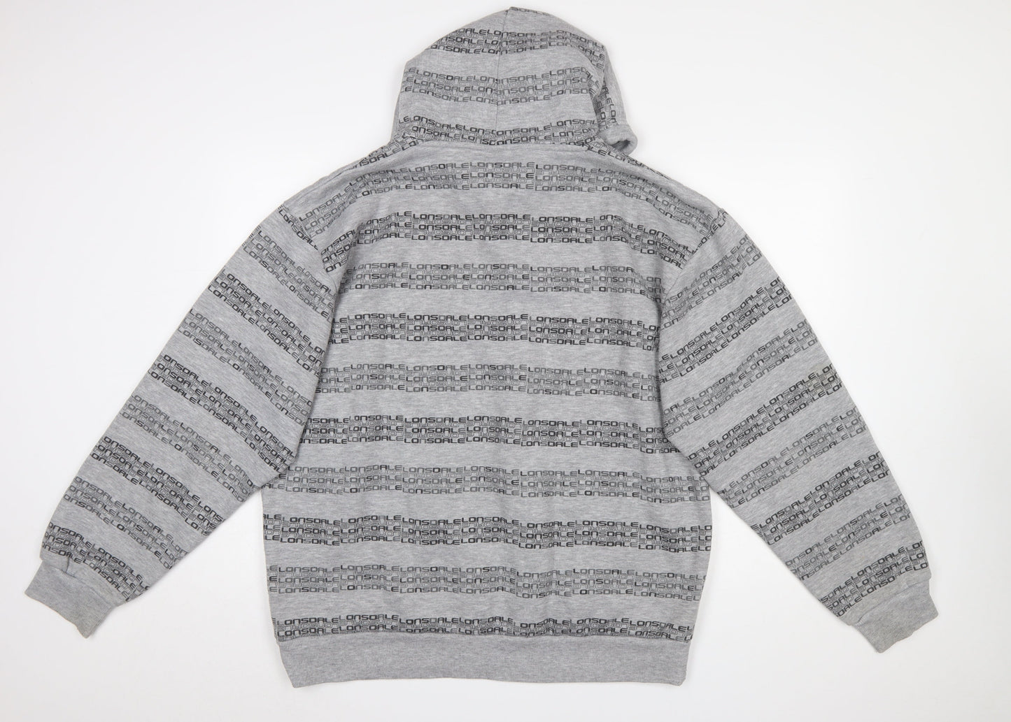 Lonsdale Men’s Grey XL Pullover Hoodie Sports Logo Print