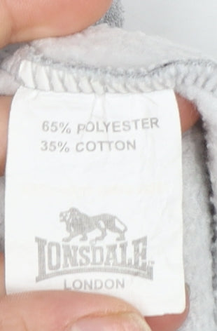 Lonsdale Men’s Grey XL Pullover Hoodie Sports Logo Print