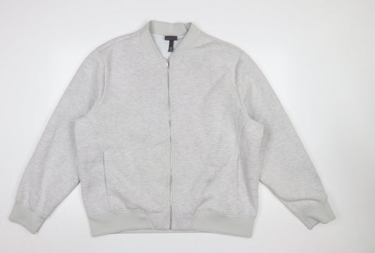 H&M Men’s Grey Full Zip Sweatshirt 2XL Regular Fit Lightweight