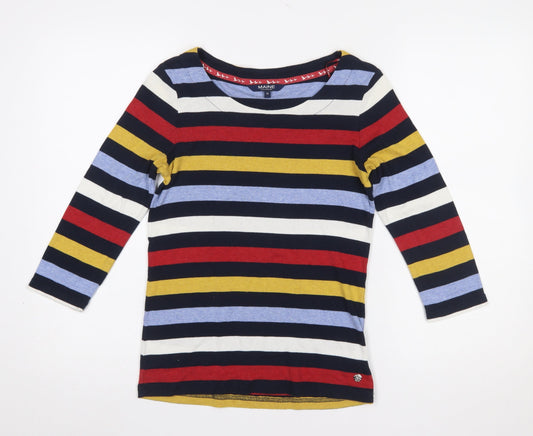 Maine New England Women's Multicoloured Striped 3/4 Sleeve Jersey T-Shirt Size 10