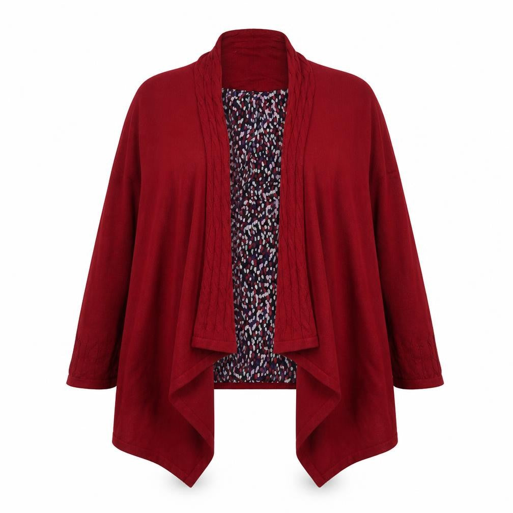 Marks & Spencer Women’s Red Knit Wrap Cardigan Blouse Size 18