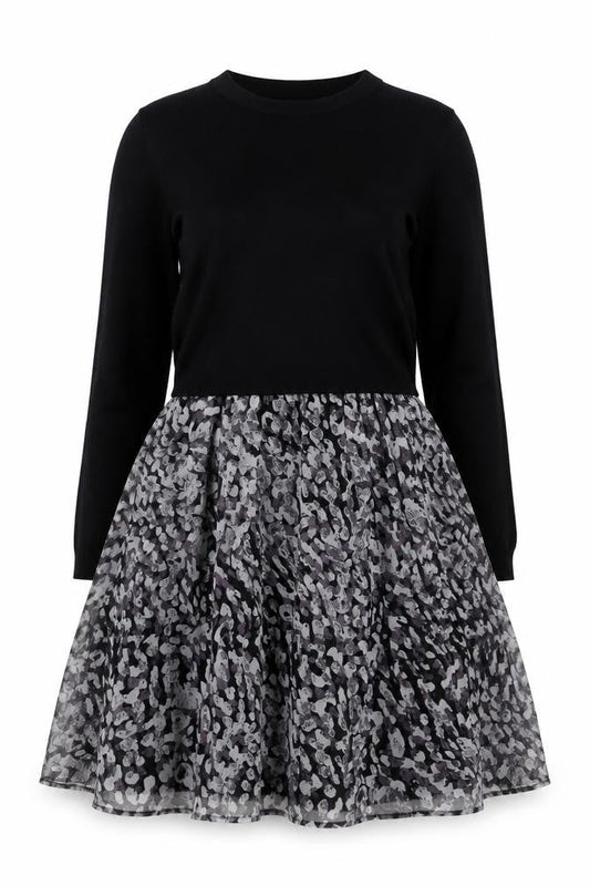 Jigsaw Women’s Black Knee Length Fit & Flare Wool Silk Dress M