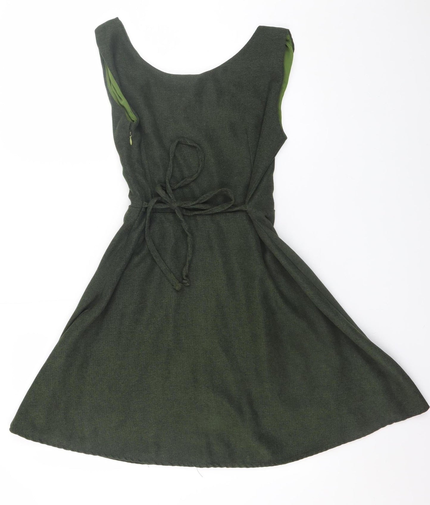 Goldkid London Womens Green A-Line Sleeveless Belted Dress M