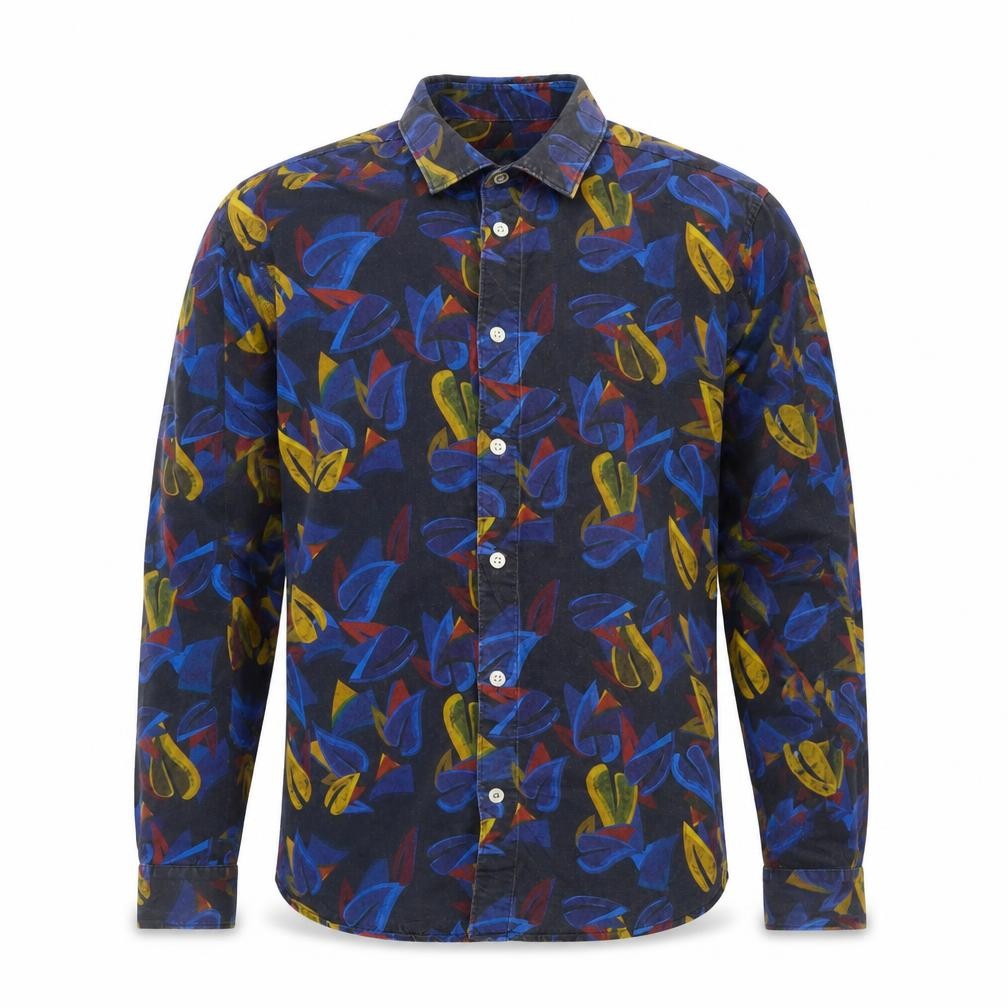 NN07 Men’s Multicoloured Long Sleeve Tencel Button-Up Shirt S