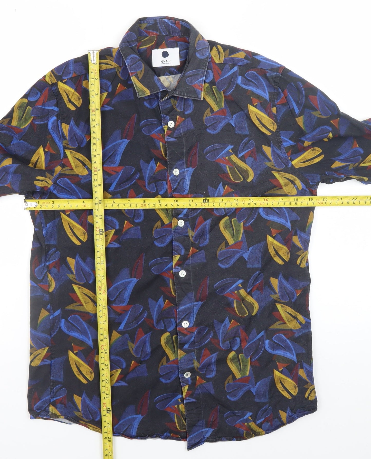 NN07 Men’s Multicoloured Long Sleeve Tencel Button-Up Shirt S