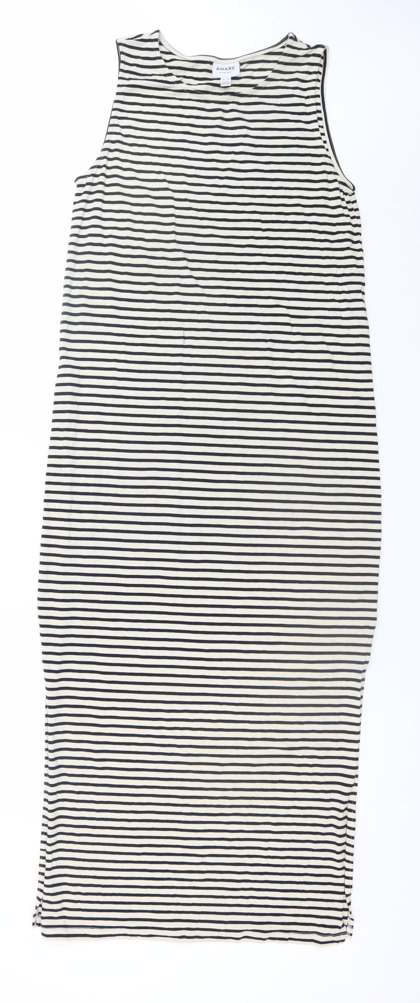 Vero Moda Women’s Black Stripe Sleeveless Tank Dress Size 12