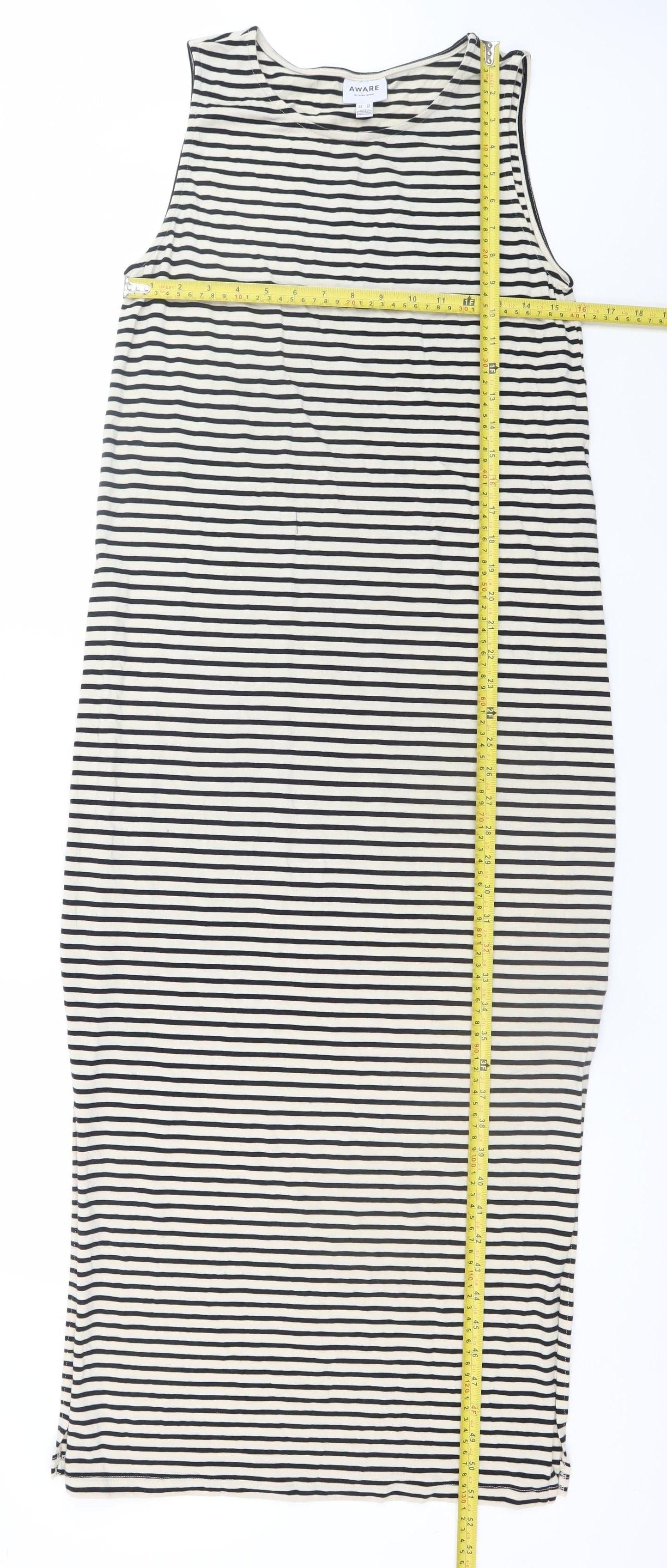 Vero Moda Women’s Black Stripe Sleeveless Tank Dress Size 12