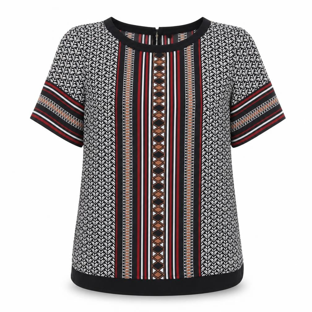 Oasis Women's Multicoloured Geometric Tunic Blouse Size 12
