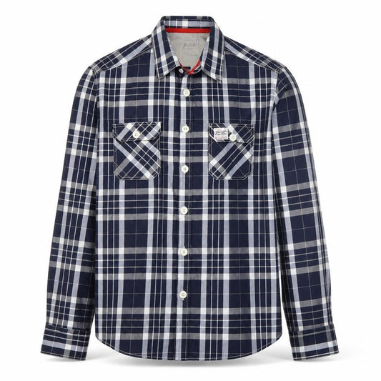 Paraffin Industries Men’s Blue Check Long Sleeve Button-Up Shirt L