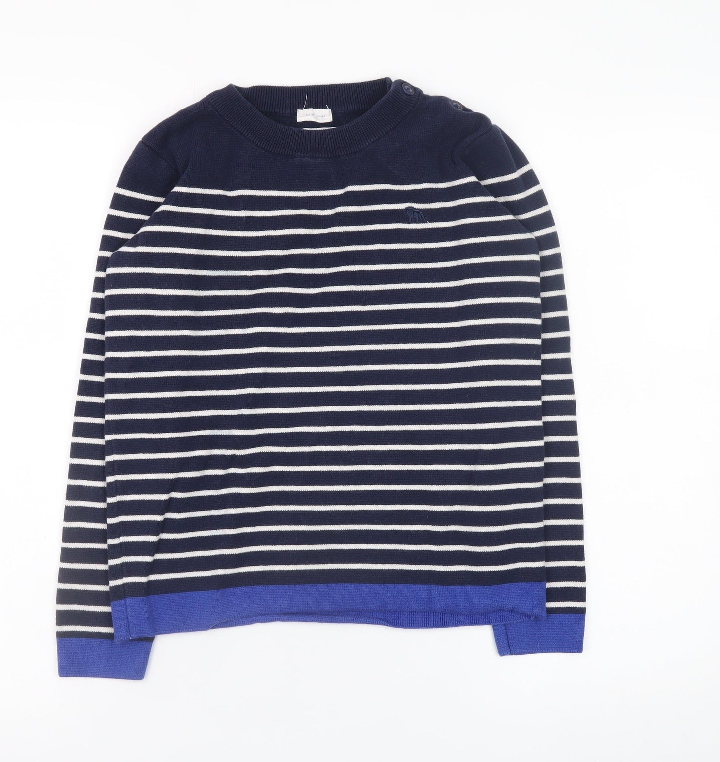 Jasper Conran Boys Navy Stripe Cotton Jumper 12-13 Years Crew Neck