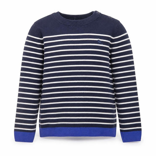 Jasper Conran Boys Navy Stripe Cotton Jumper 12-13 Years Crew Neck