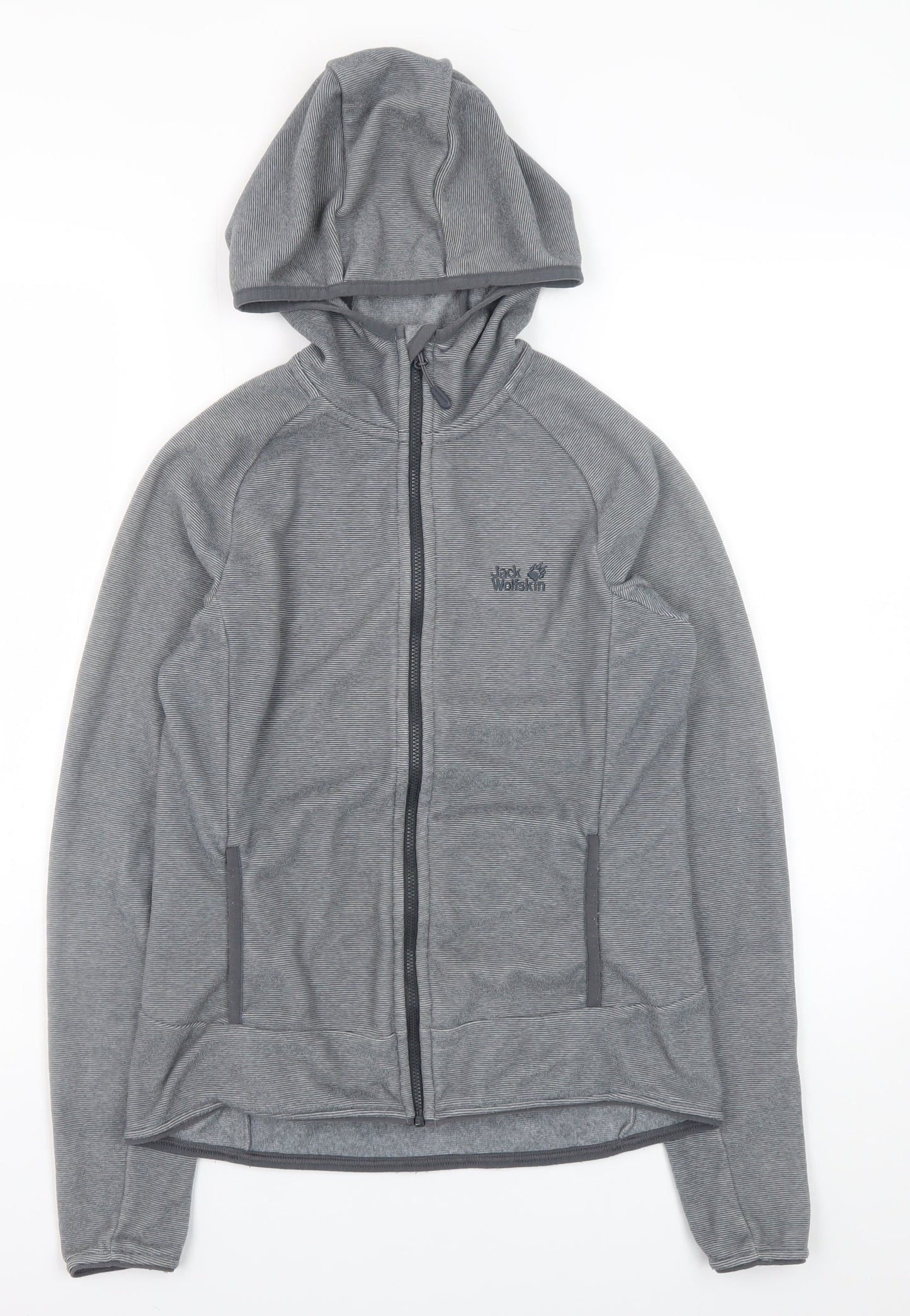 Jack Wolfskin Unisex Grey Full Zip Hoodie Size S Lightweight Outdoor