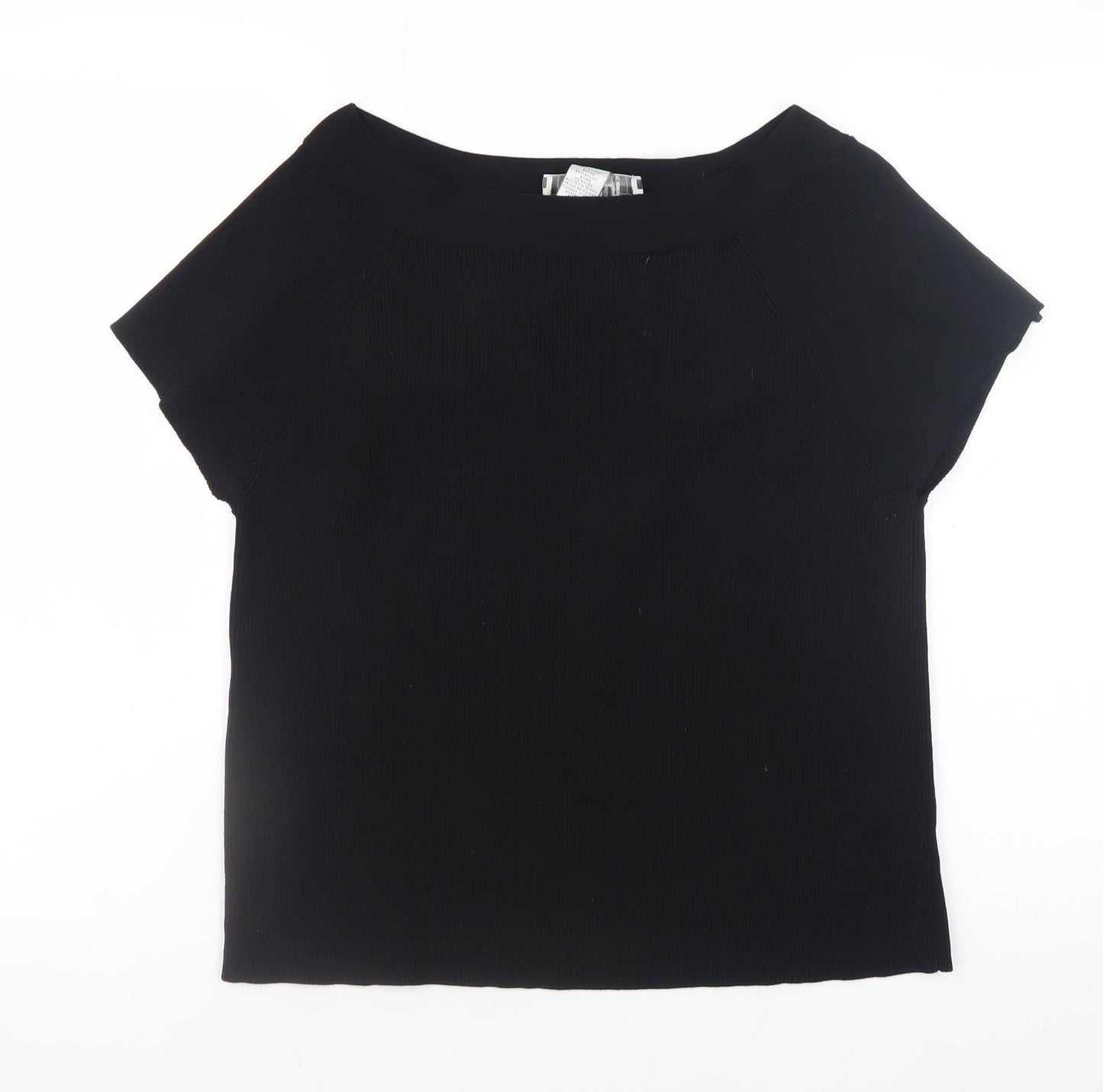 Nine & Company Women’s Black XL Boat Neck Short Sleeve Pullover Jumper