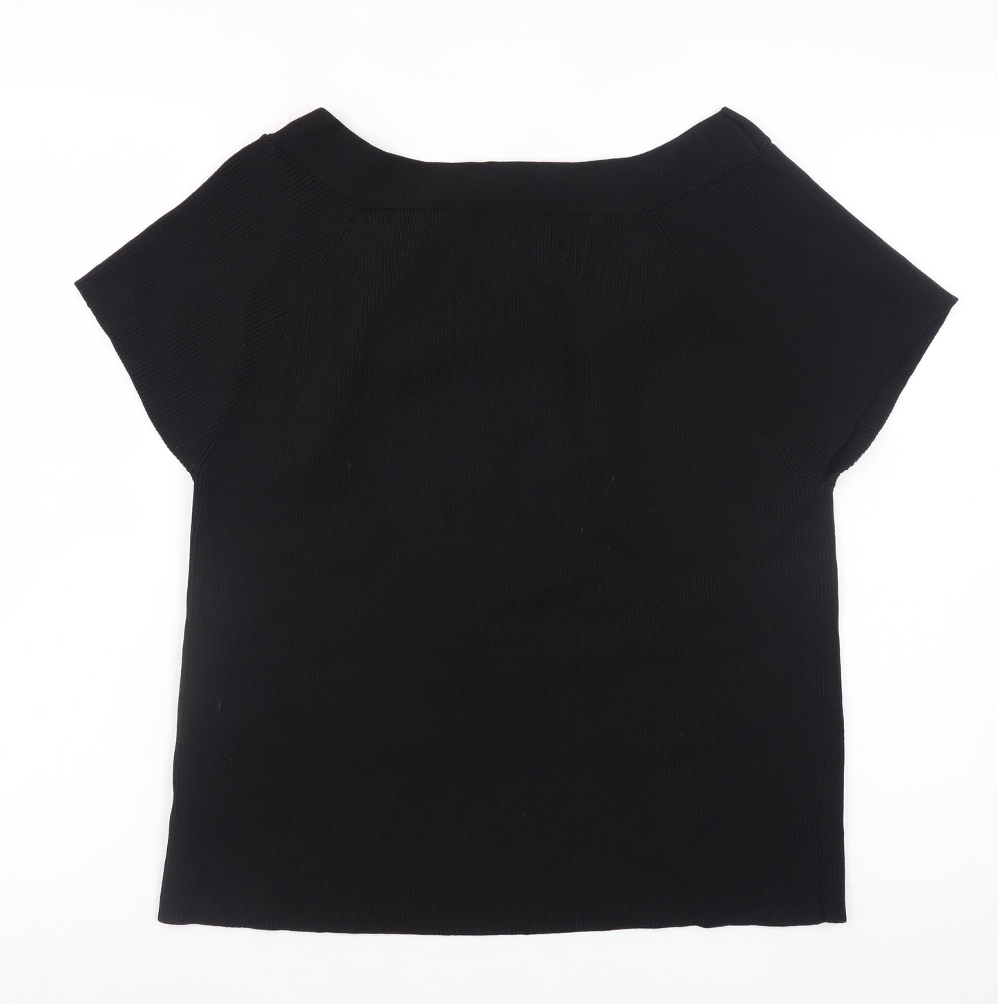 Nine & Company Women’s Black XL Boat Neck Short Sleeve Pullover Jumper