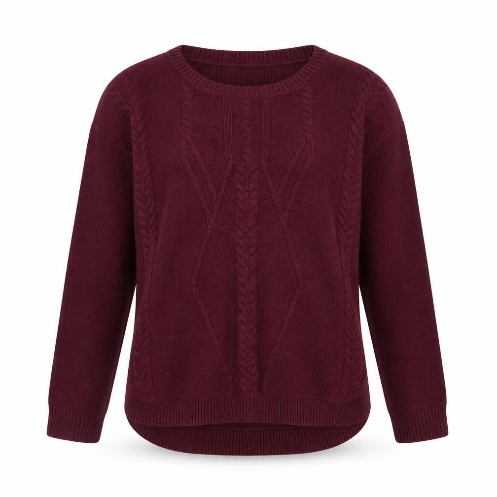 Next Women's Red Cable-Knit Cotton Blend Jumper Size 10