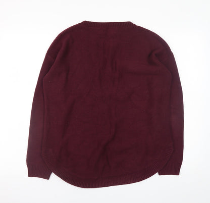 Next Women's Red Cable-Knit Cotton Blend Jumper Size 10