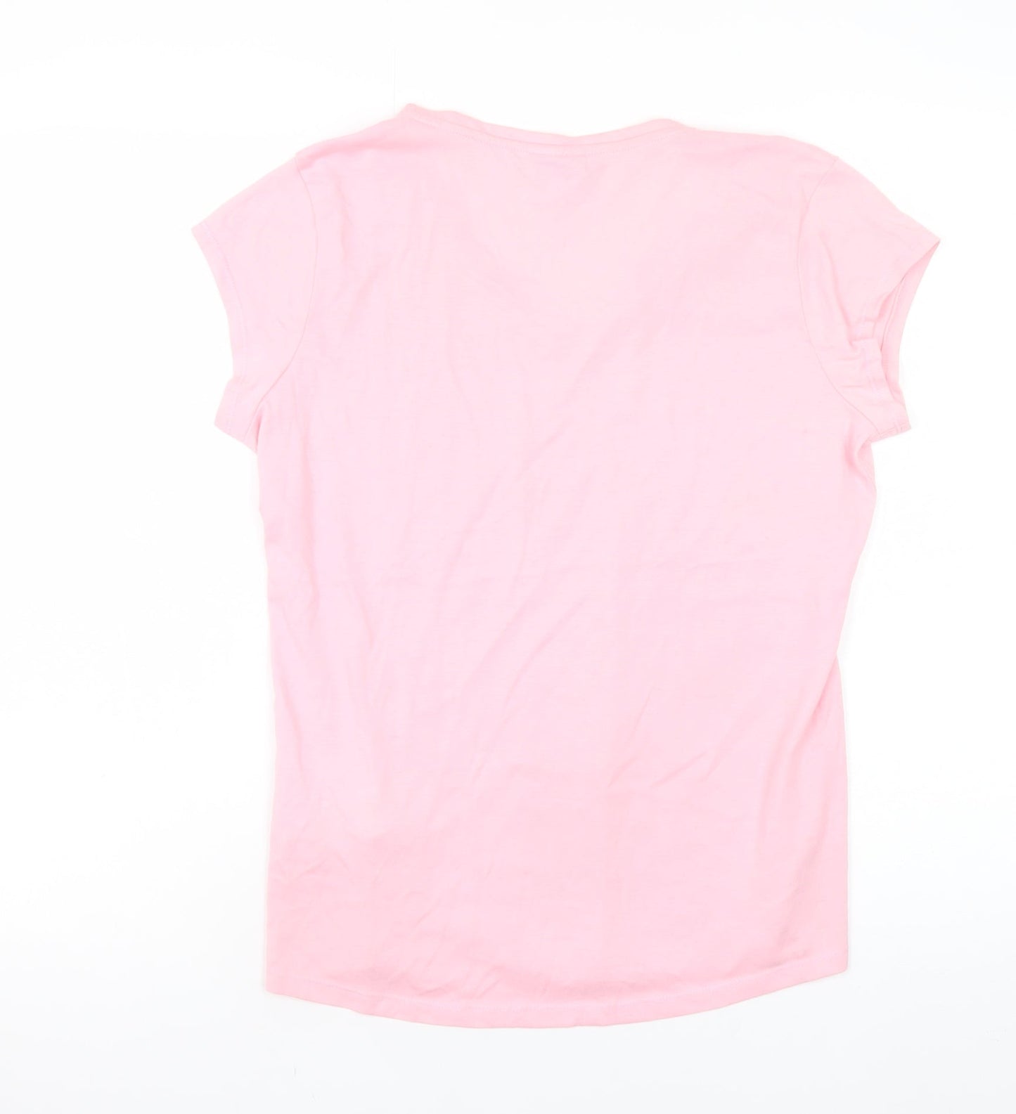 Lee Cooper Womens Pink V-Neck Short Sleeve Basic T-Shirt Size 12