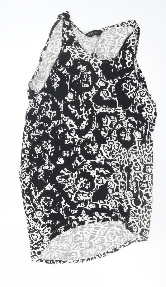Dorothy Perkins Women's Black Animal Print Sleeveless Tank Dress Size 10