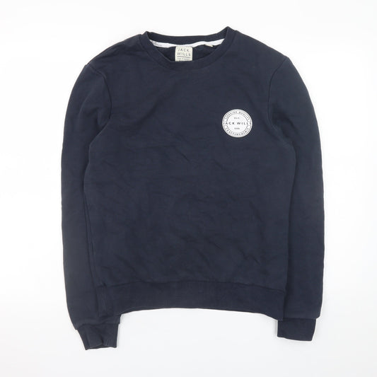 Jack Wills Women's Navy Blue Crew Neck Sweatshirt Small