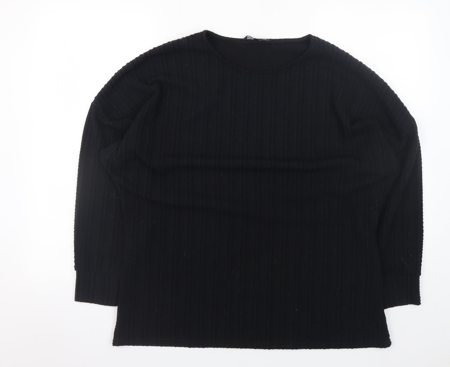 Peacocks Women’s Black Long Sleeve Stretch Knit Top L