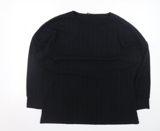 Peacocks Women’s Black Long Sleeve Stretch Knit Top L