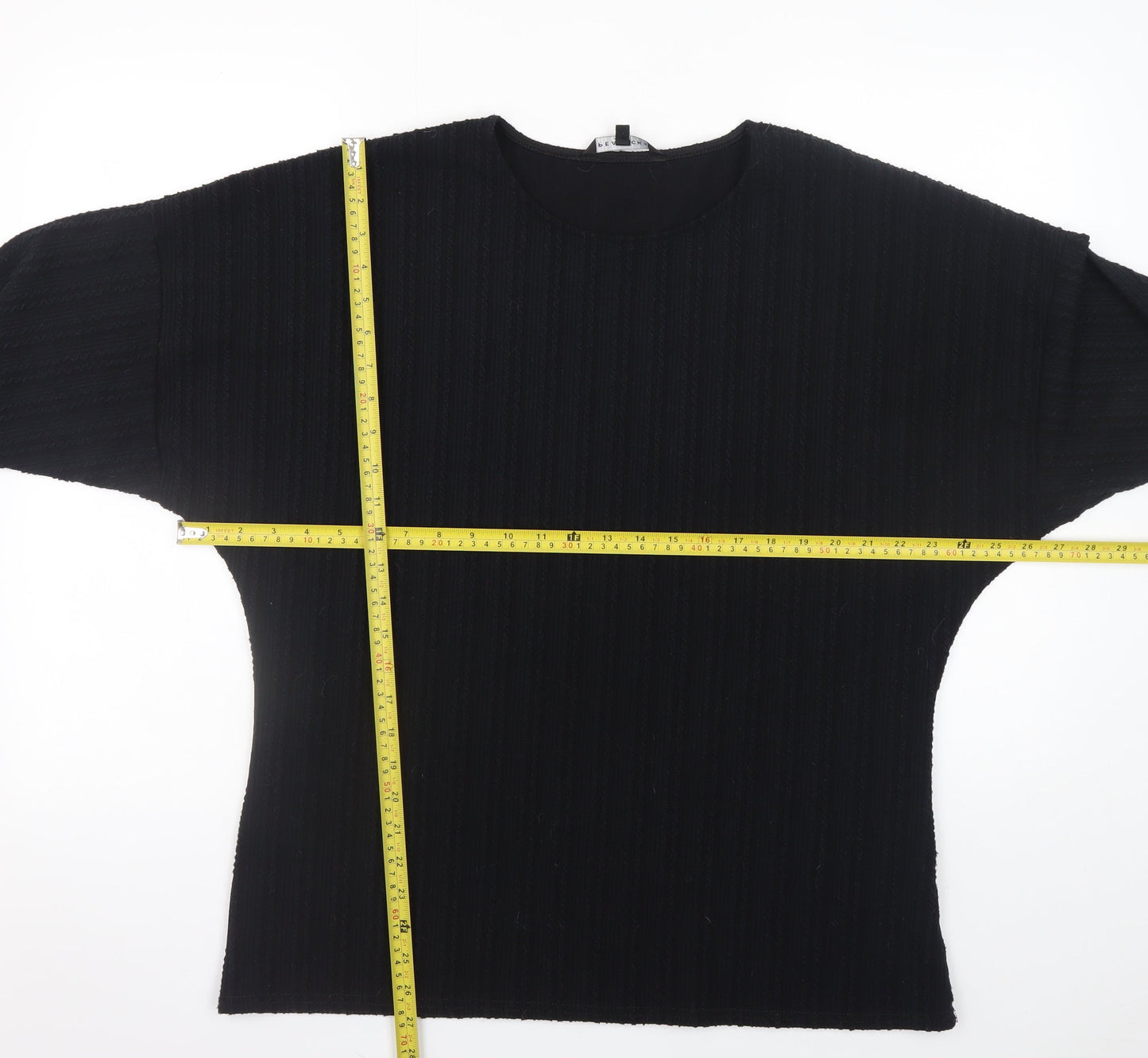 Peacocks Women’s Black Long Sleeve Stretch Knit Top L