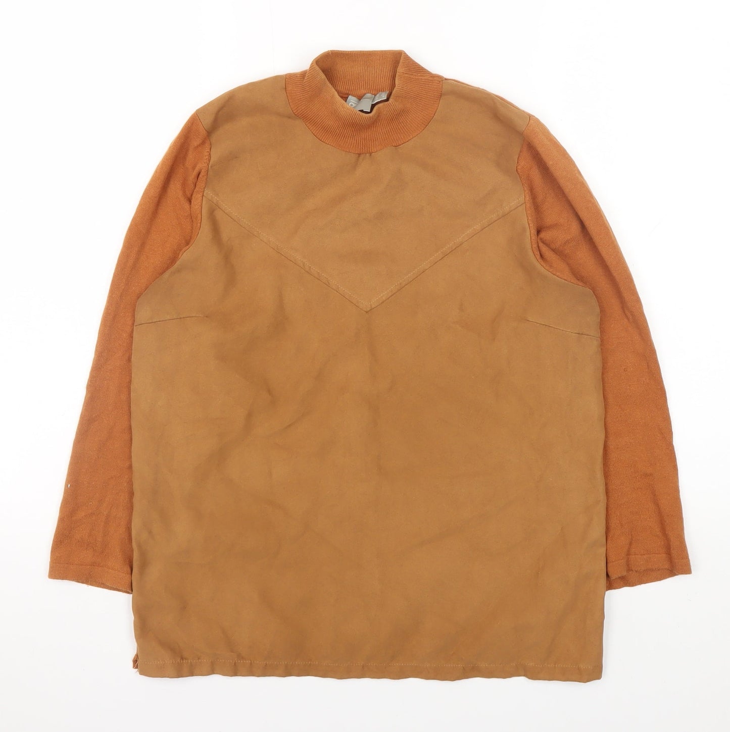 ASOS Women’s Brown Mock Neck Long Sleeve Pullover Jumper Size 12