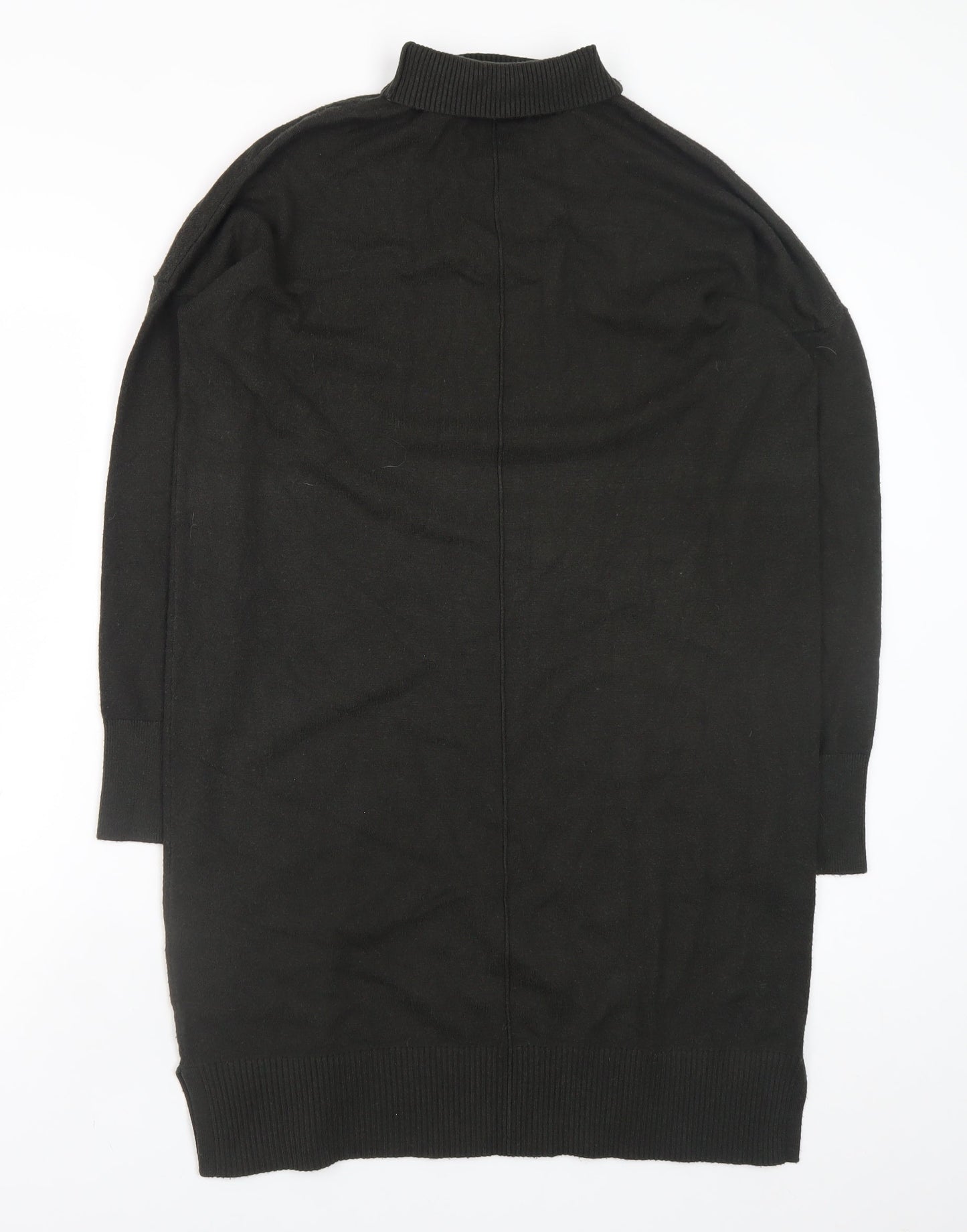 French Connection Women's Black Roll Neck Long Sleeve Knit Sweater Dress Size M