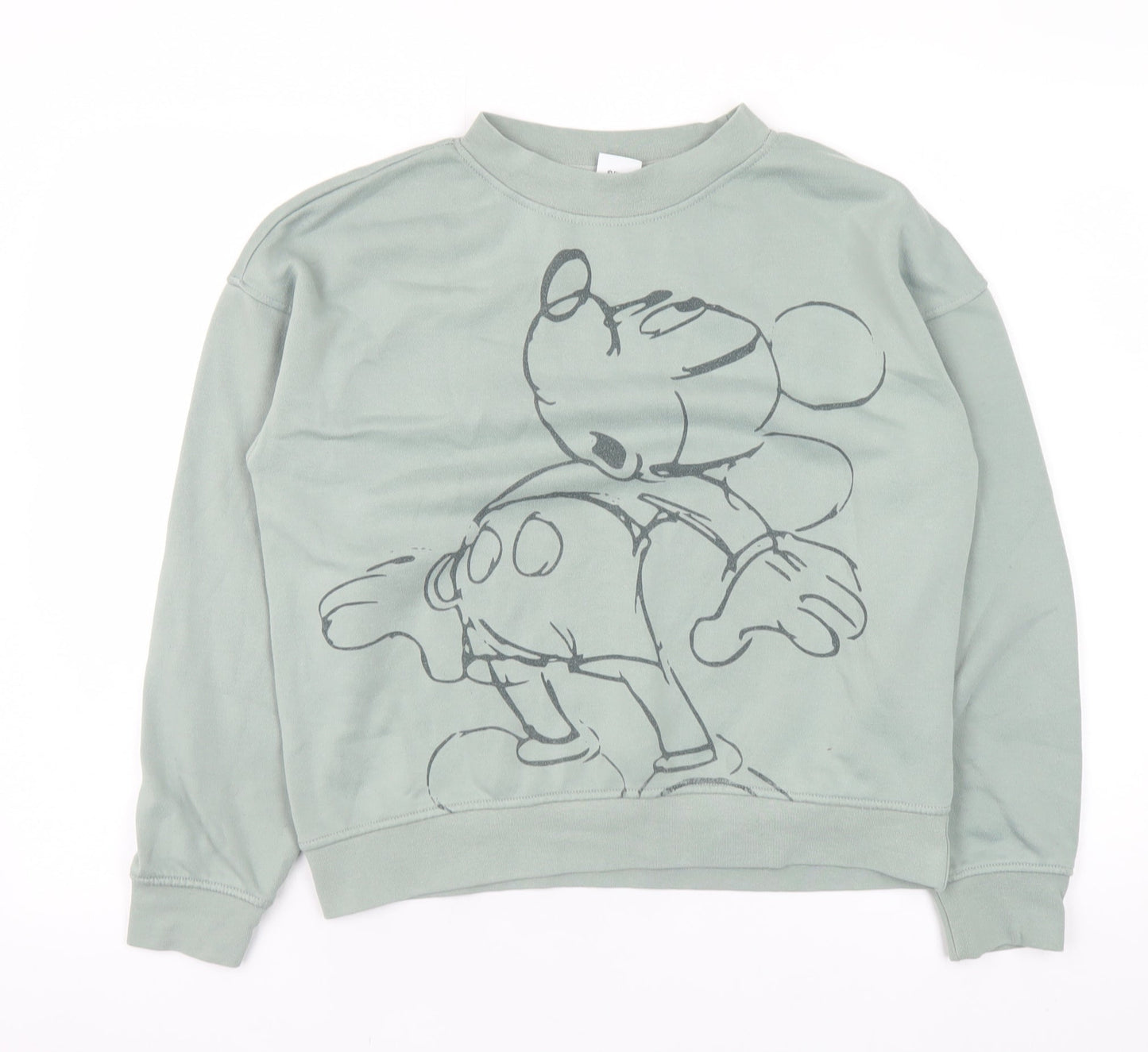 Disney Women’s Green Mickey Mouse XS Sweatshirt Crew Neck Pullover