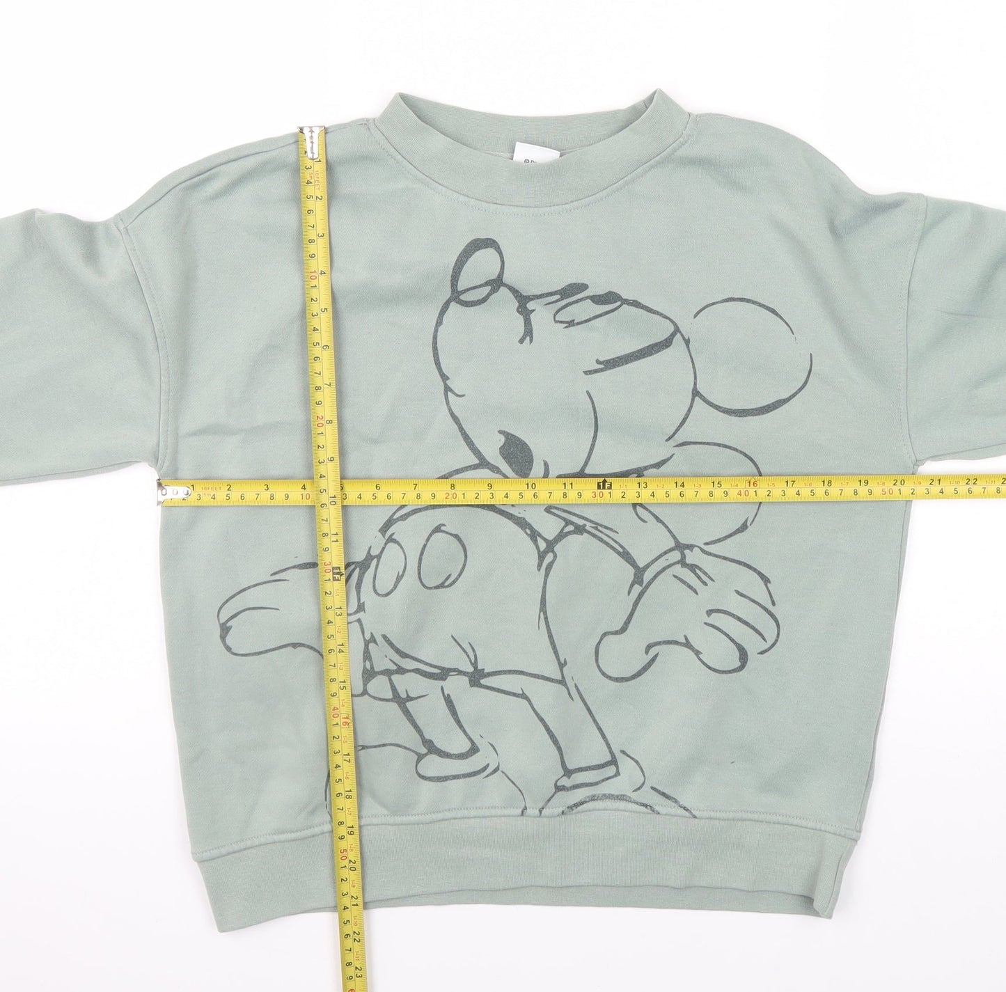 Disney Women’s Green Mickey Mouse XS Sweatshirt Crew Neck Pullover