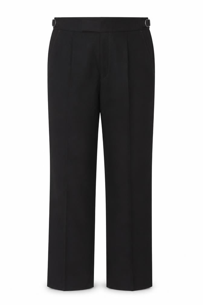 Magee Ireland Womens Black Formal Wool Blend Straight Trousers Size 14