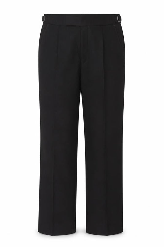 Magee Ireland Womens Black Formal Wool Blend Straight Trousers Size 14
