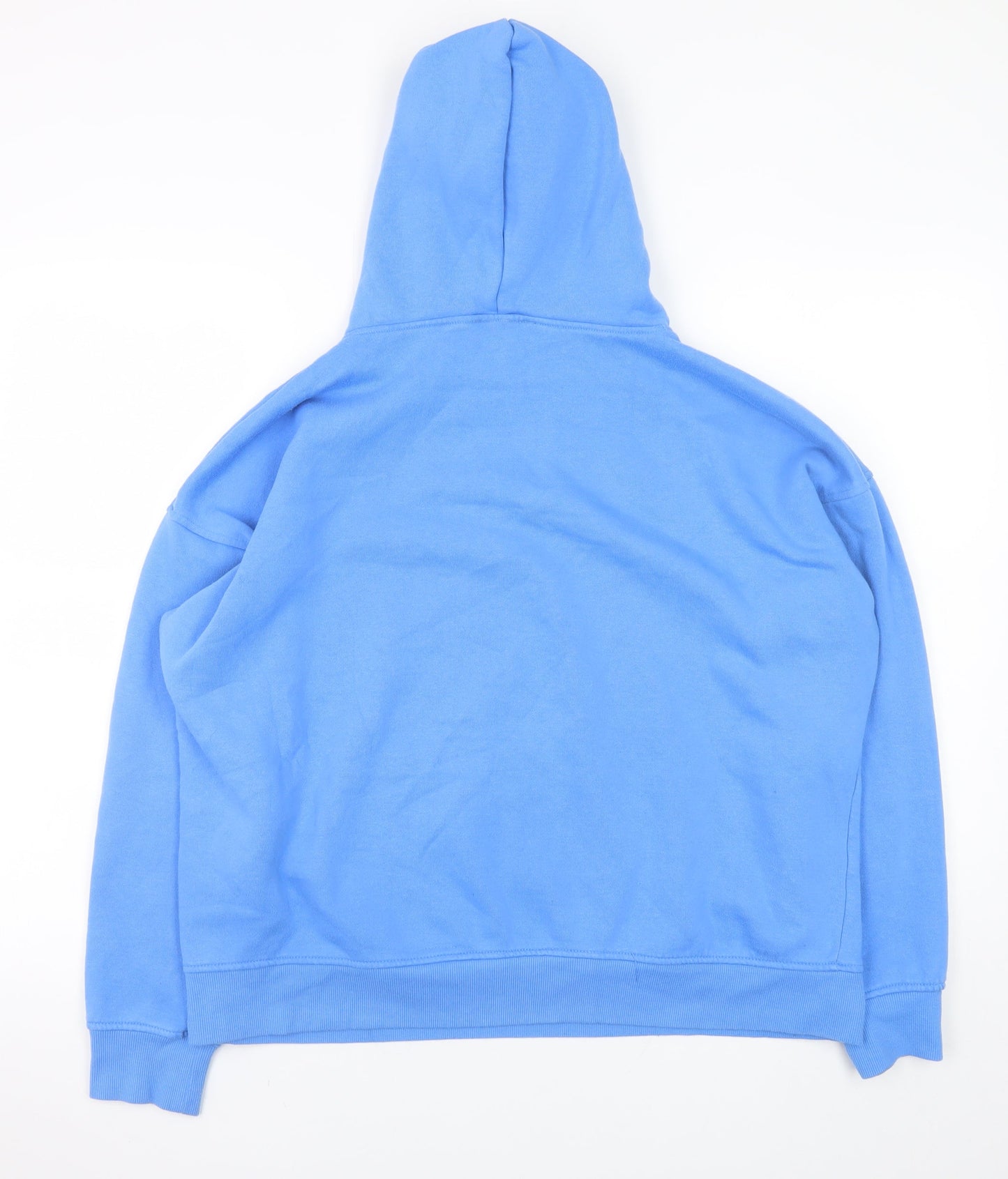 New Look Men's Blue Pullover Hoodie Size L Regular Fit Cotton Blend
