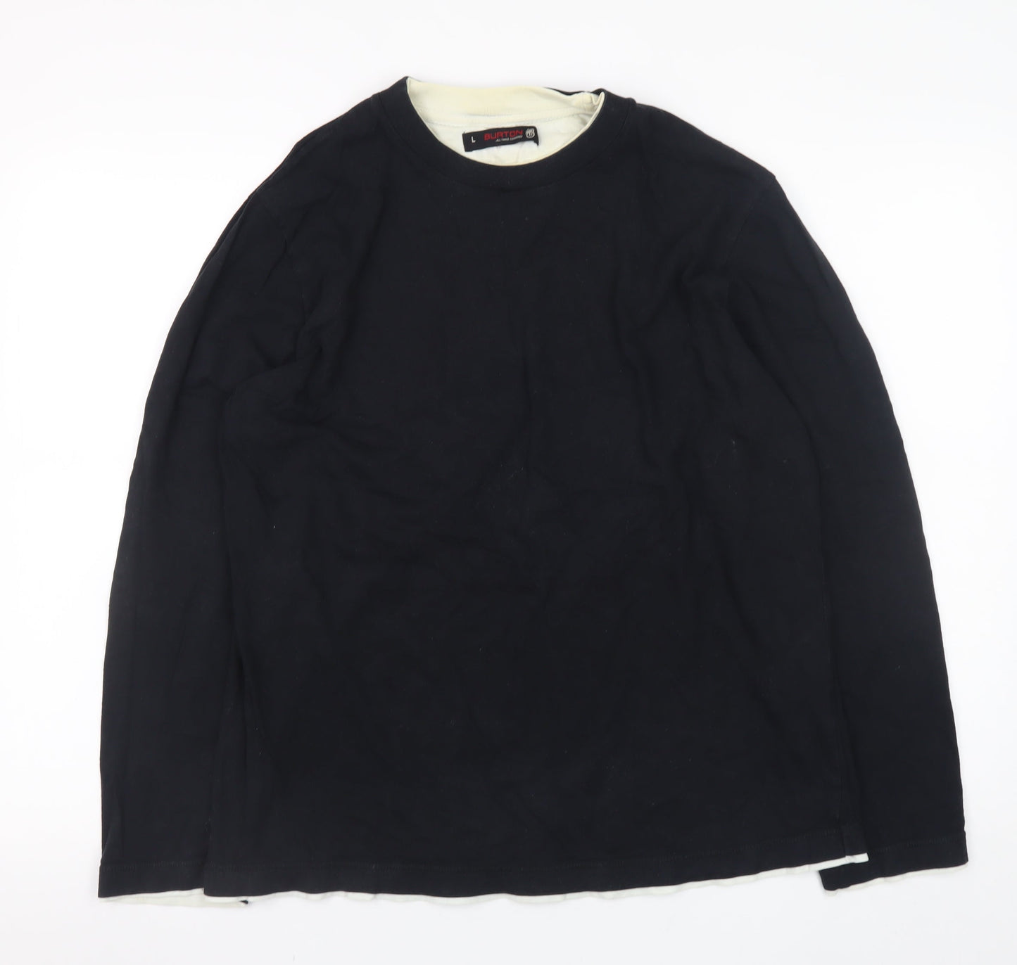 Burton Men's Black Cotton Crew Neck Pullover Sweatshirt Size L