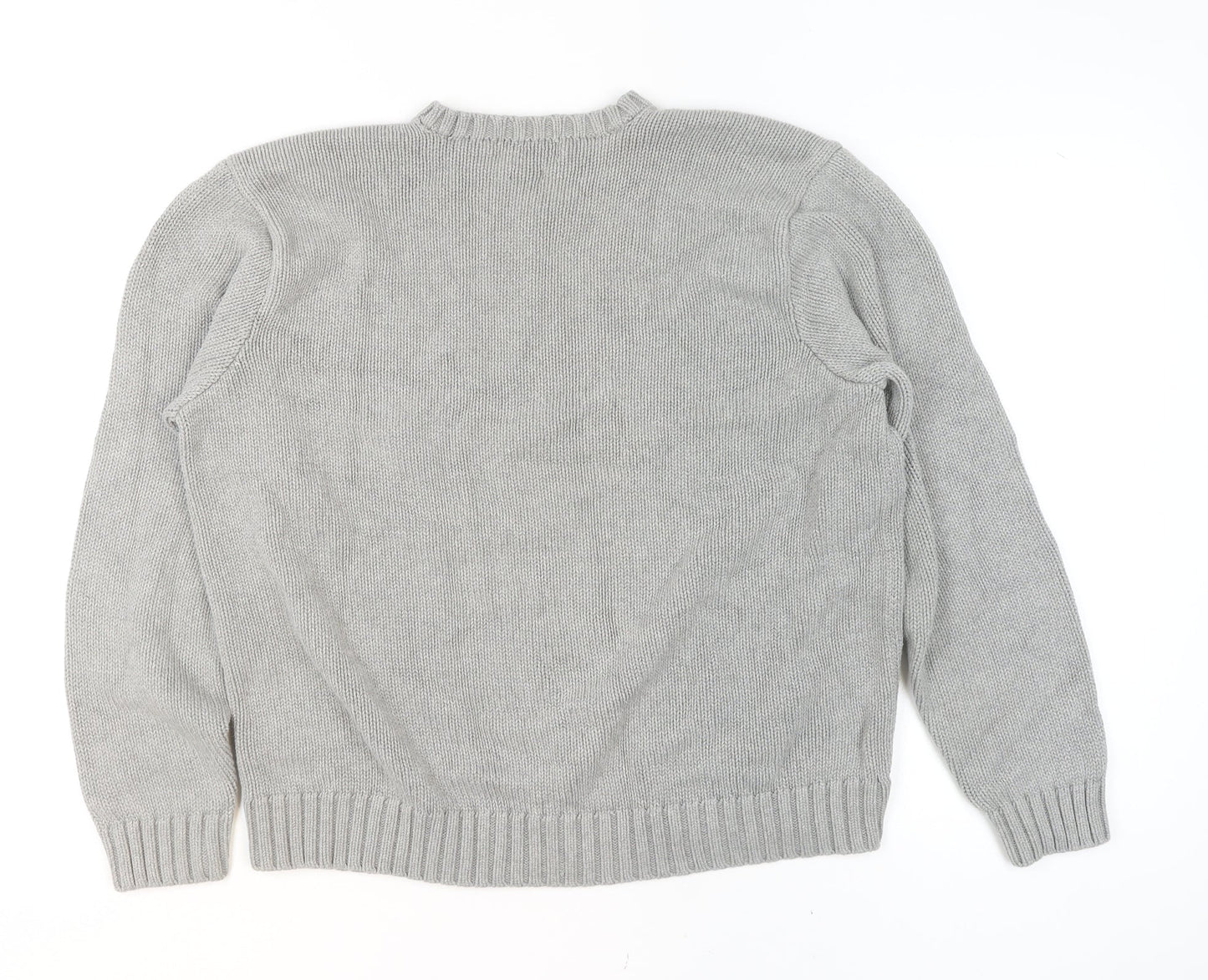 Polo Ralph Lauren Mens Grey XL Cotton V-Neck Jumper