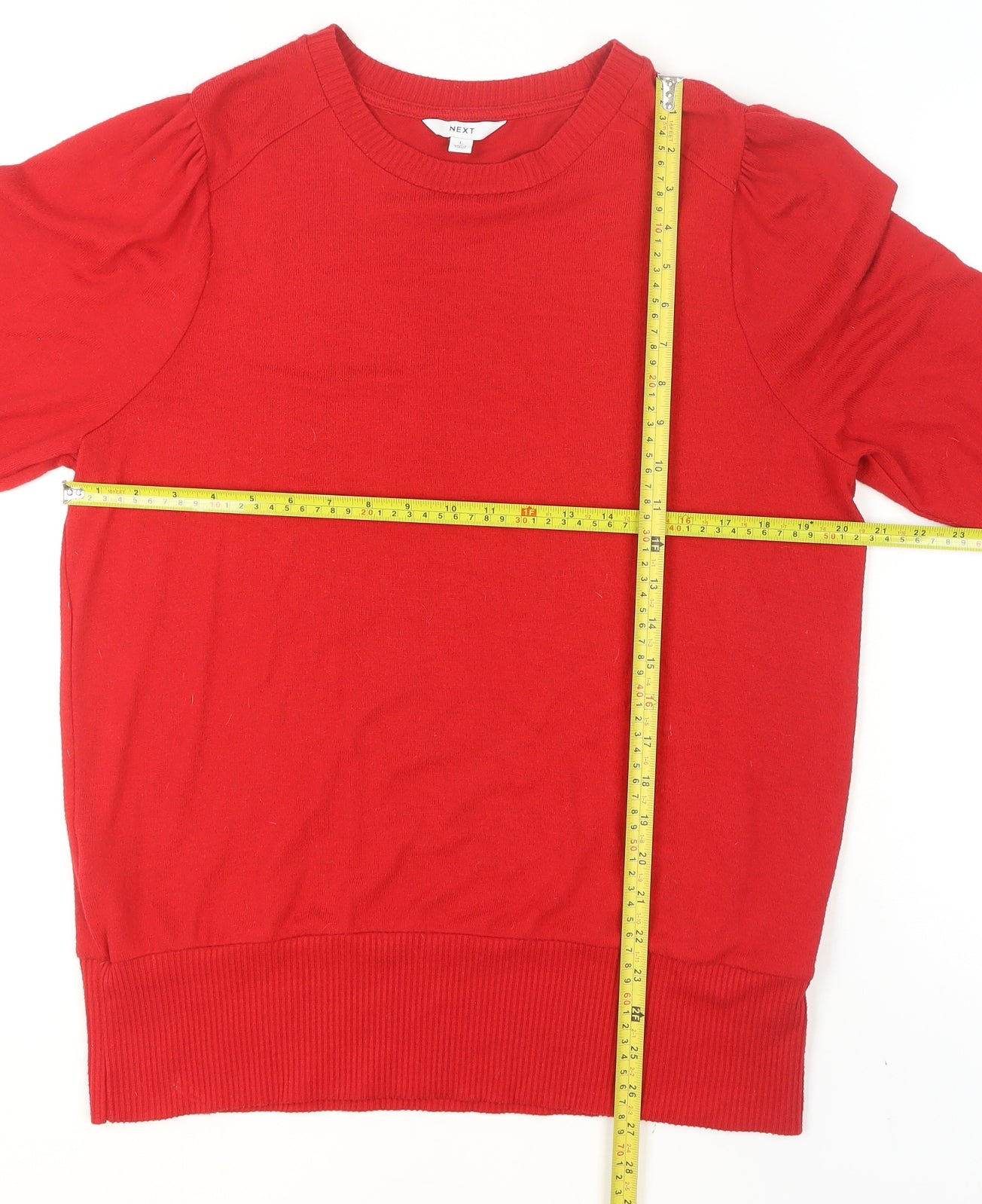 Next Women's Red Crew Neck Long Sleeve Knit Jumper Size L