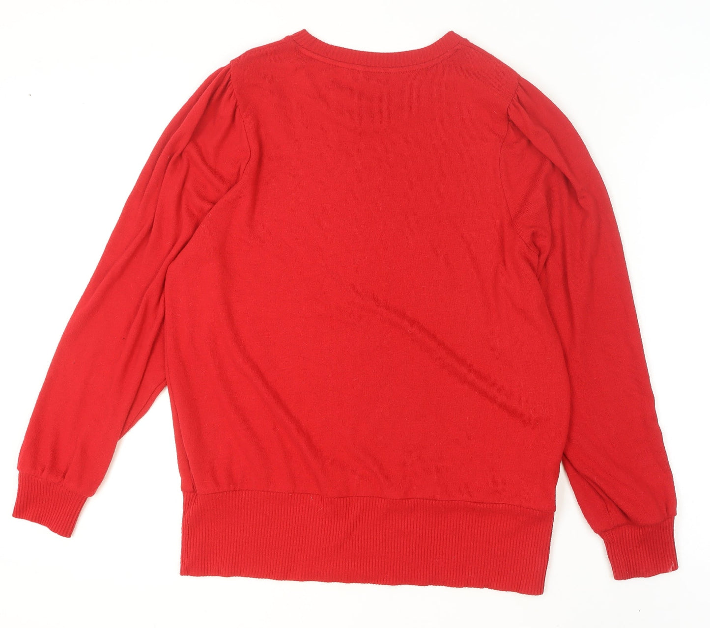 Next Women's Red Crew Neck Long Sleeve Knit Jumper Size L