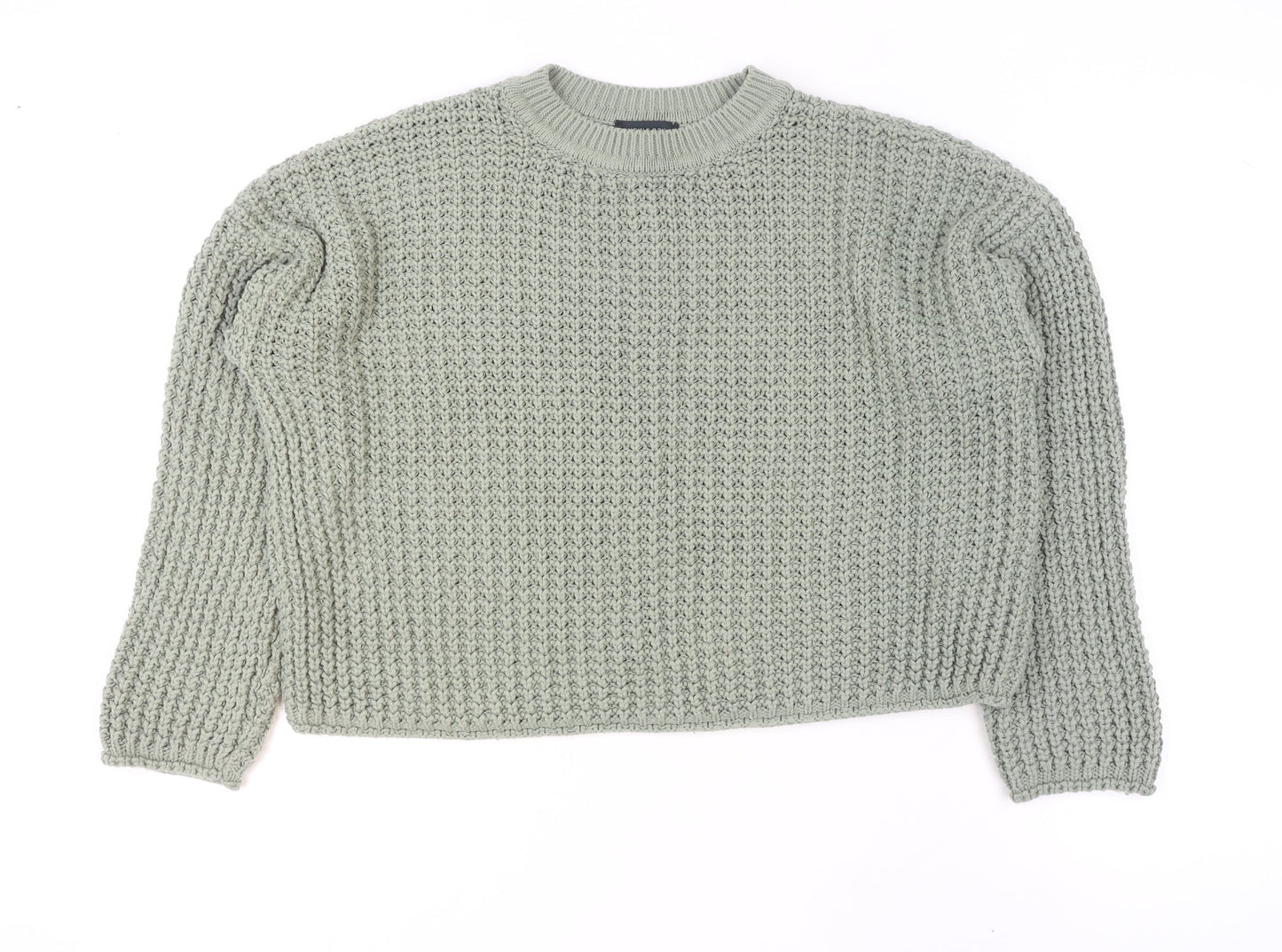 New Look Women's Green Chunky Knit Acrylic Jumper Size M