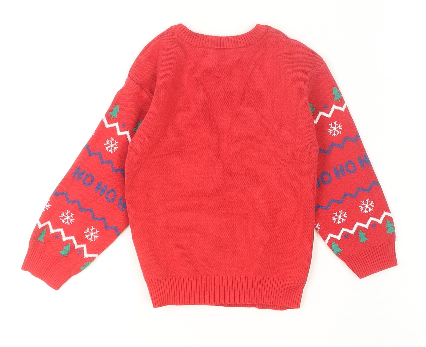 Nutmeg Boys Red Bluey Christmas Jumper 4-5 Years Cotton Pullover