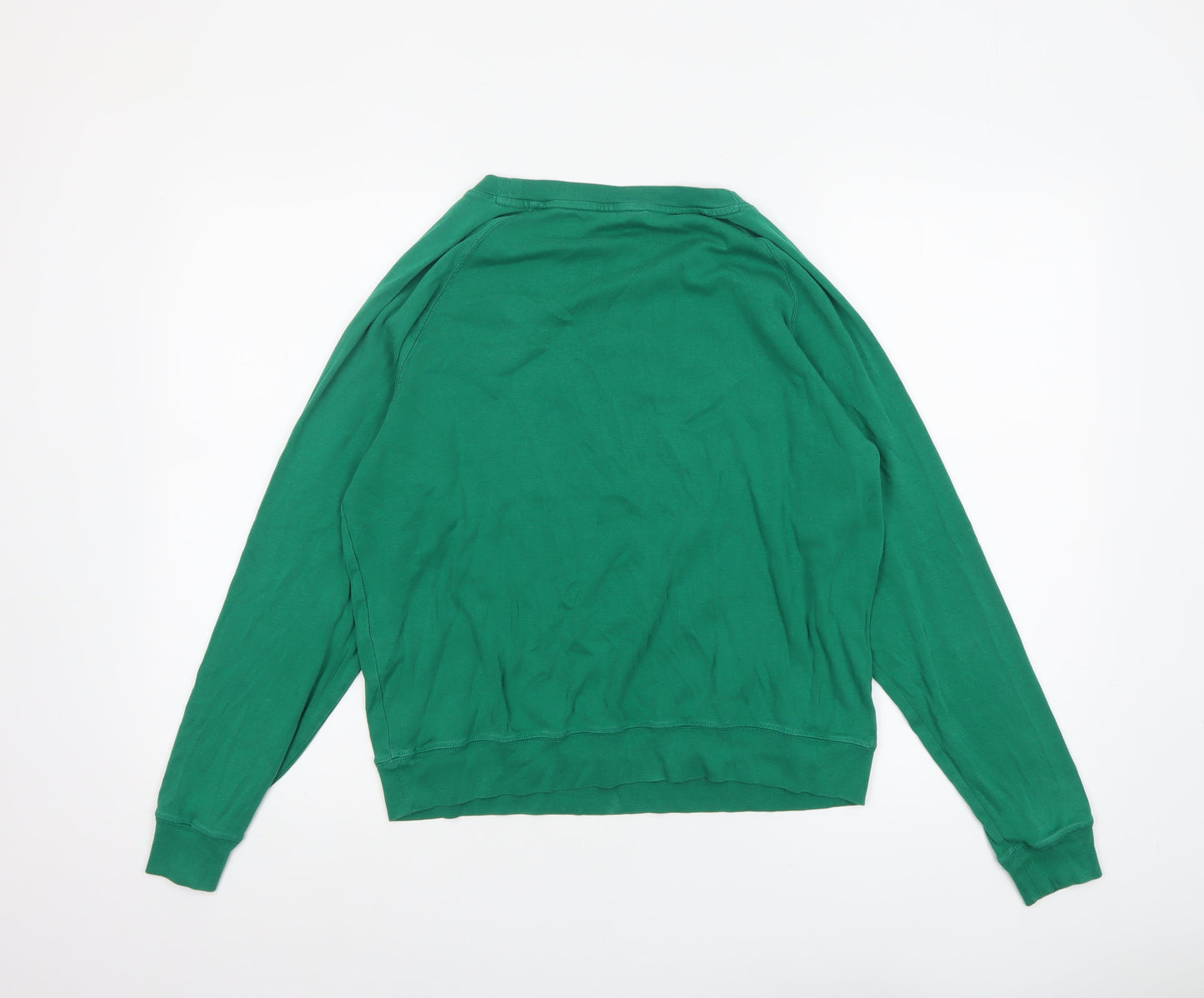 Hush Womens Green Cotton Crew Neck Long Sleeve T-Shirt M