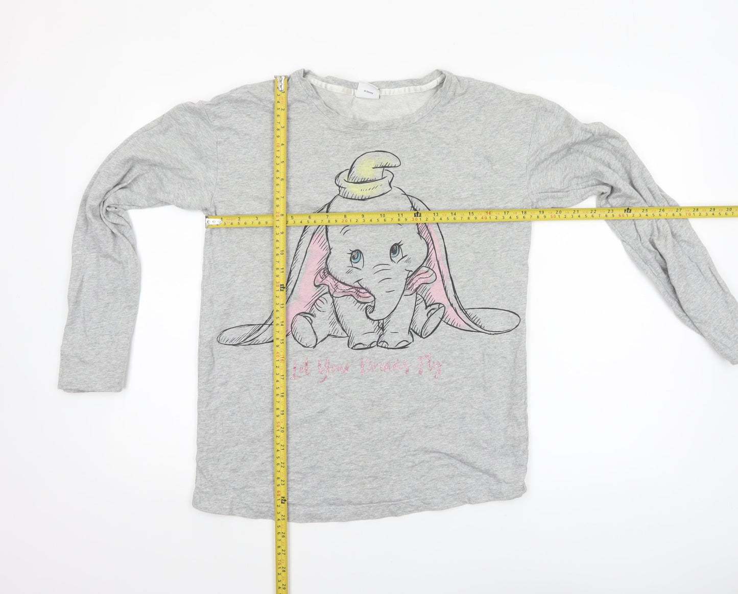 Disney Women’s Grey Dumbo Long Sleeve Nightshirt XS
