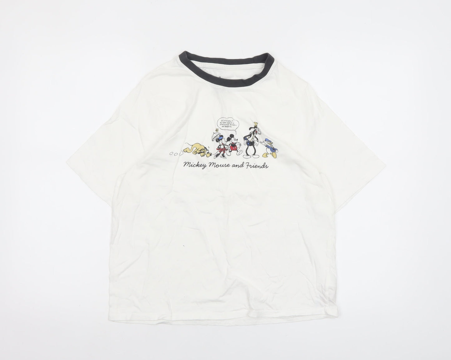 Disney Women's White Mickey Mouse T-Shirt Nightshirt Size 10-12 Cotton