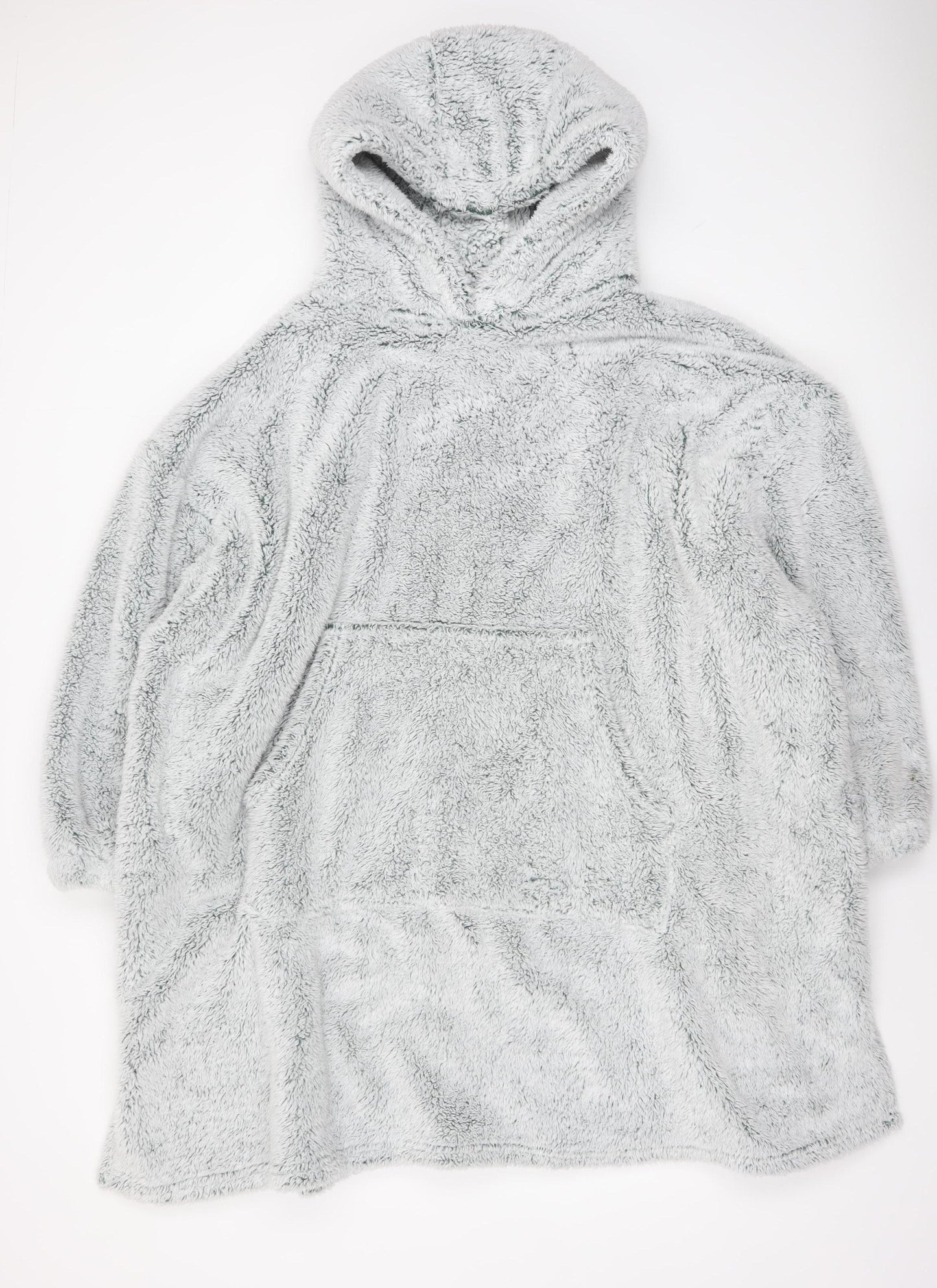 John Lewis & Partners Grey Hooded Fleece Robe Men’s One Size