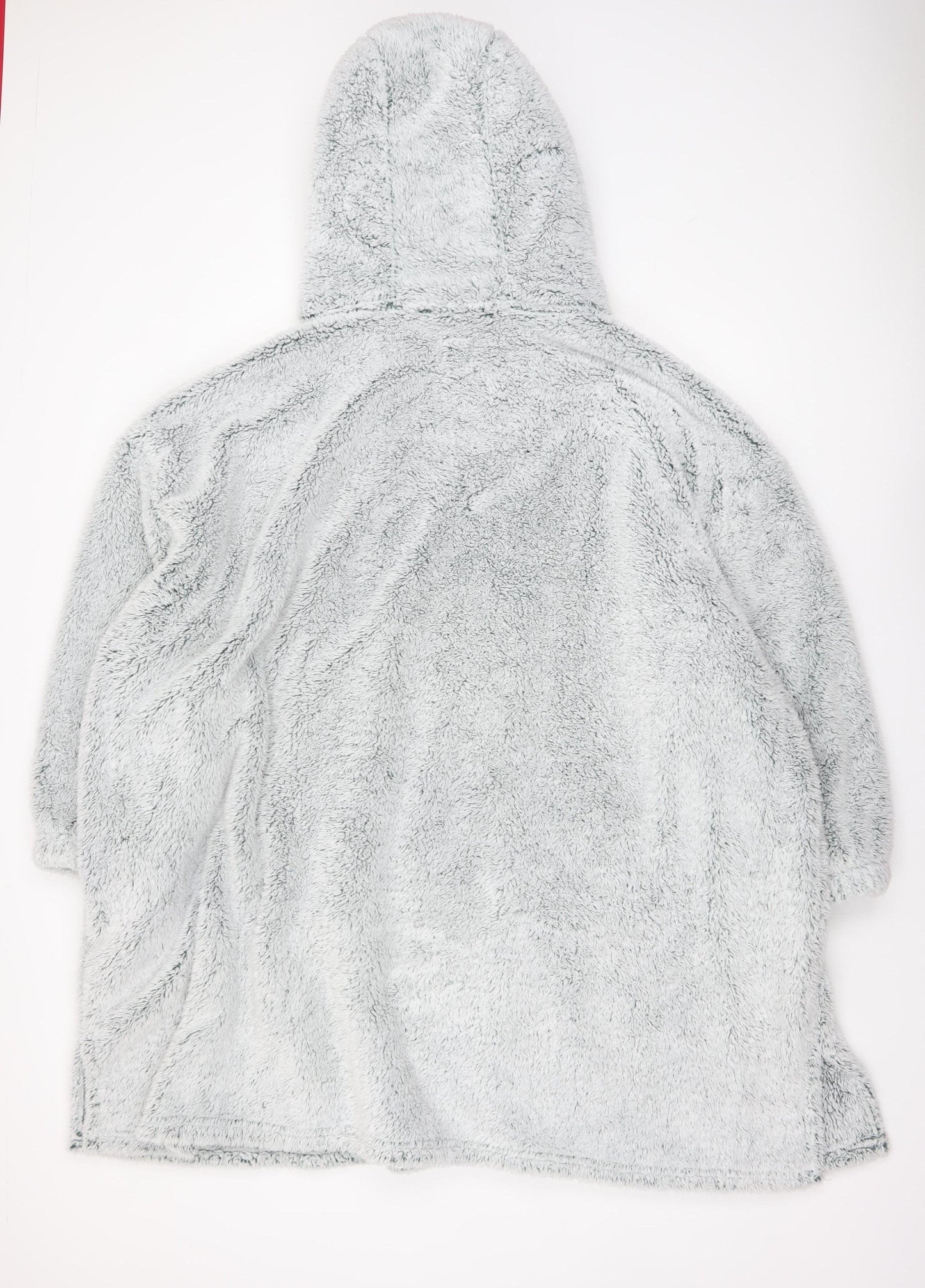 John Lewis & Partners Grey Hooded Fleece Robe Men’s One Size