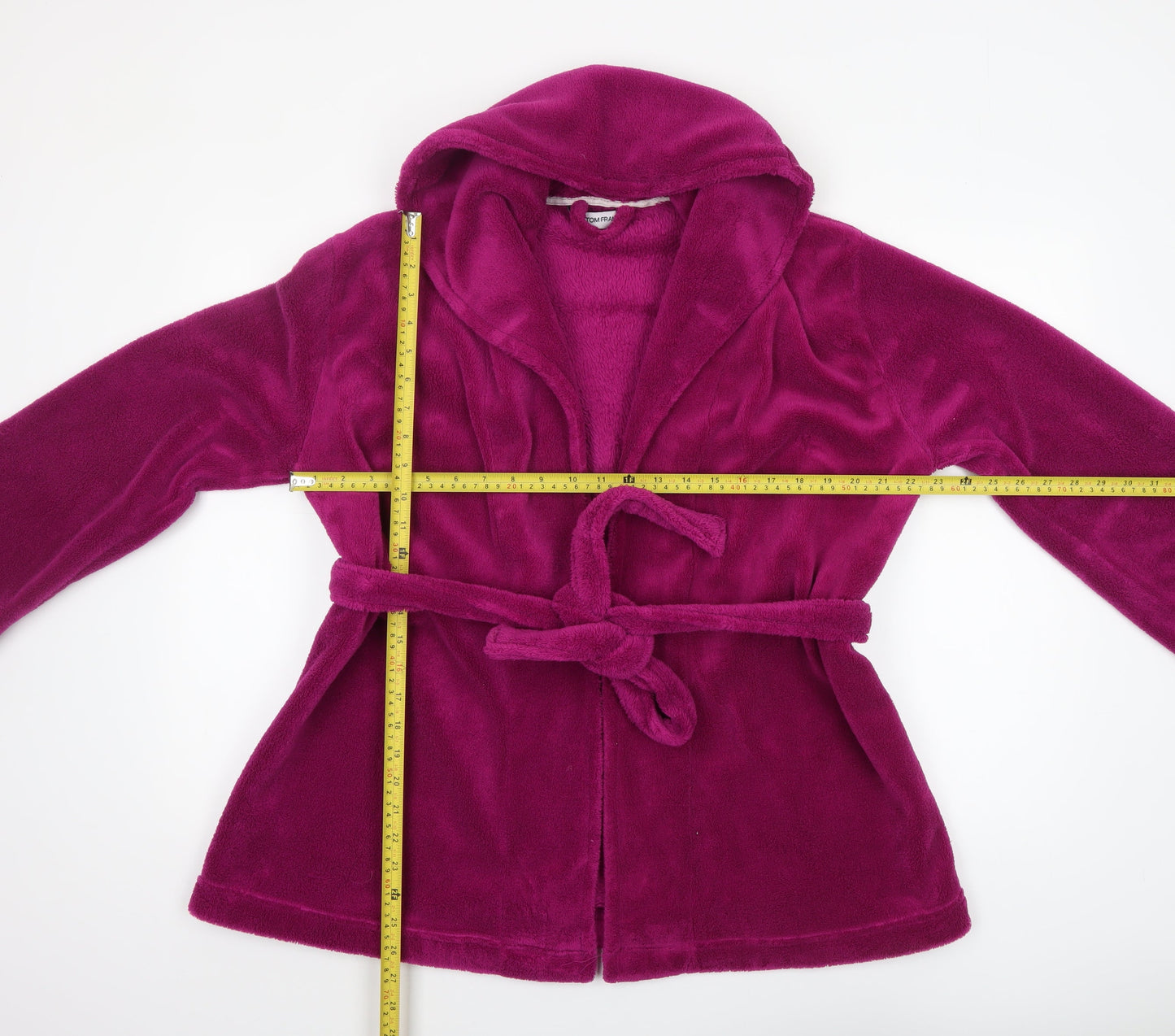Tom Franks Women’s Purple Fleece Hooded Robe S Lightweight Winter