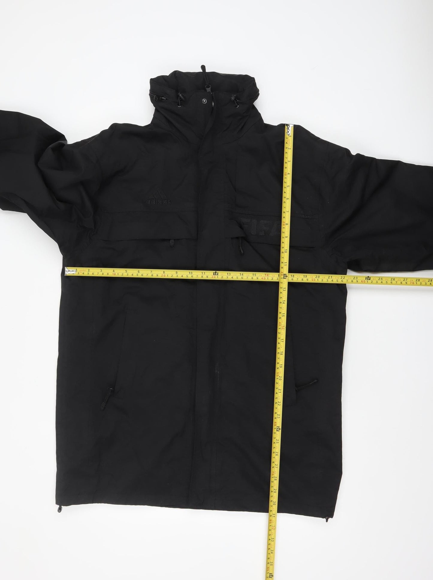 Adidas Men's Black Waterproof Parka Jacket Size M Hooded Full Zip