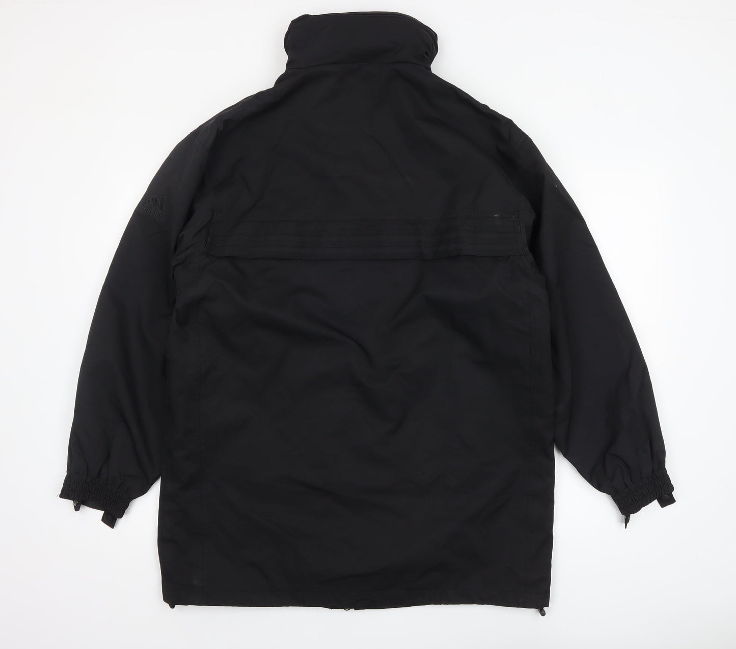 Adidas Men's Black Waterproof Parka Jacket Size M Hooded Full Zip