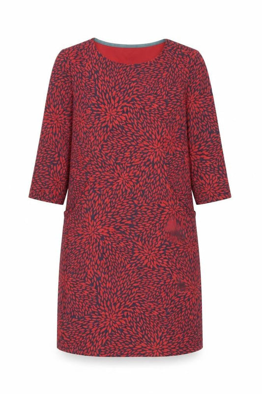 White Stuff Women's Red Floral Cotton Shift Dress Size 14